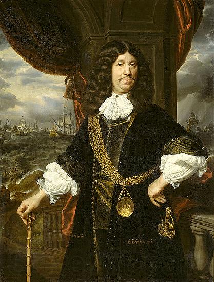 Samuel van hoogstraten Portrait of Mattheus van den Broucke Governor of the Indies, with the gold chain and medal presented to him by the Dutch East India Company in 1670. Germany oil painting art